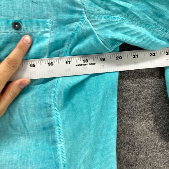 Keren Hart Shirt Women M Medium Blue Button Up Collared Long Sleeve Cotton - Picture 7 of 9